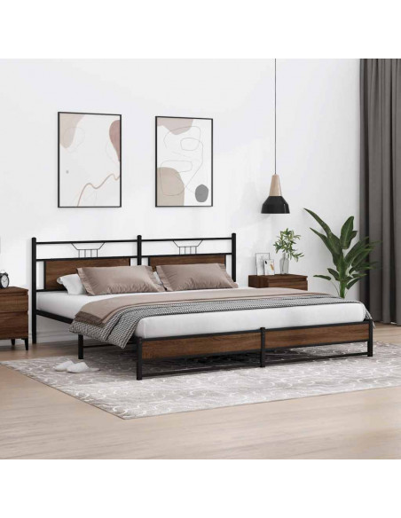 Giroletto senza Materaso in Metallo Rovere Marrone 200x200 cm