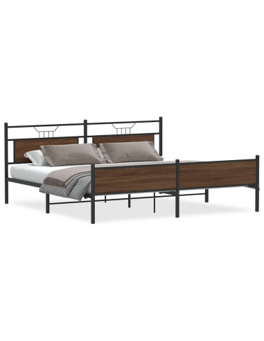 Giroletto senza Materaso in Metallo Rovere Marrone 200x200 cm