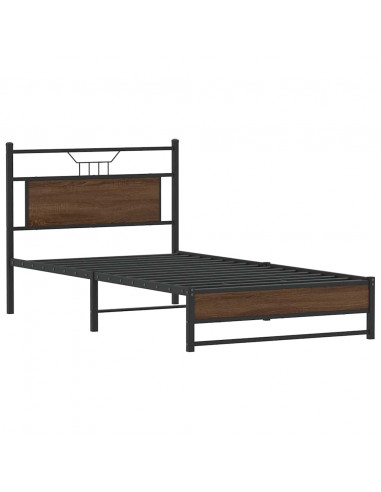 Giroletto senza Materasso Rovere Marrone 100x190 cm Truciolato