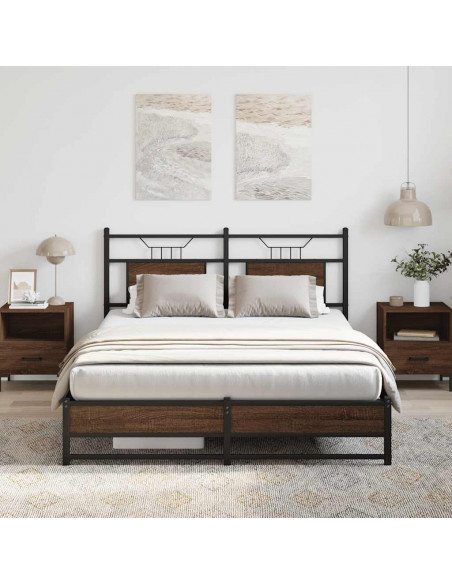 Giroletto senza Materasso Rovere Marrone 137x190 cm Truciolato