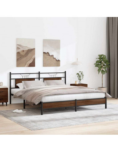 Giroletto senza Materasso Rovere Marrone 183x203 cm Truciolato