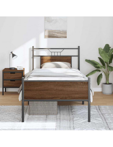 Giroletto senza Materasso Rovere Marrone 75x190cm in Truciolato