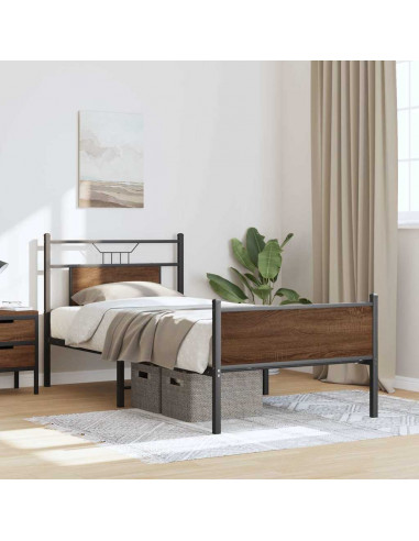 Giroletto senza Materasso Rovere Marrone 75x190cm in Truciolato