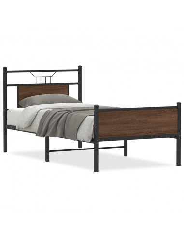 Giroletto senza Materasso Rovere Marrone 80x200cm in Truciolato