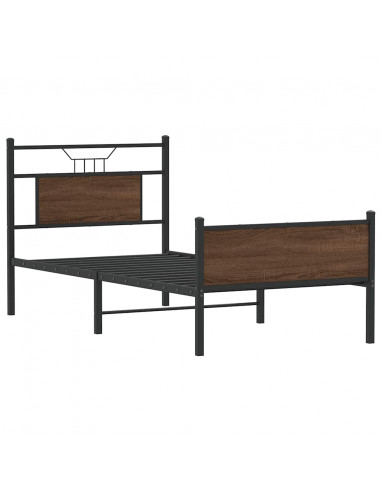 Giroletto senza Materasso Rovere Marrone 80x200cm in Truciolato