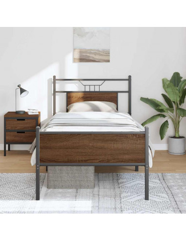 Giroletto senza Materasso Rovere Marrone 80x200cm in Truciolato