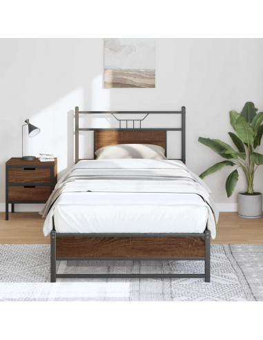 Giroletto senza Materasso Rovere Marrone 80x200cm in Truciolato