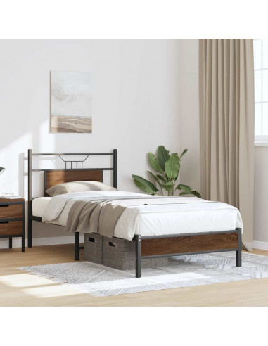 Giroletto senza Materasso Rovere Marrone 80x200cm in Truciolato