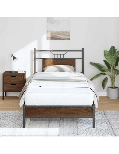 Giroletto senza Materasso Rovere Marrone 80x200cm in Truciolato