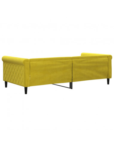 Letto da Giorno Giallo 90x200 cm in Velluto