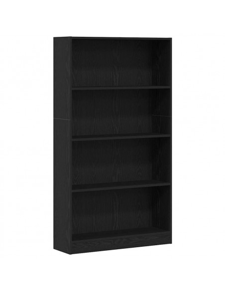 Libreria a 4 Ripiani Rovere Nero 80x24x143 cm in Truciolato