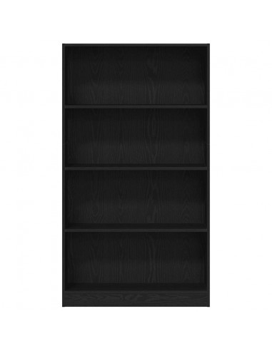 Libreria a 4 Ripiani Rovere Nero 80x24x143 cm in Truciolato