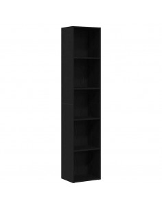 Libreria Rovere Nero 40x30x189 cm in Legno Multistrato 2