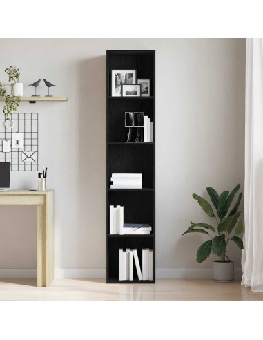 Libreria Rovere Nero 40x30x189 cm in Legno Multistrato