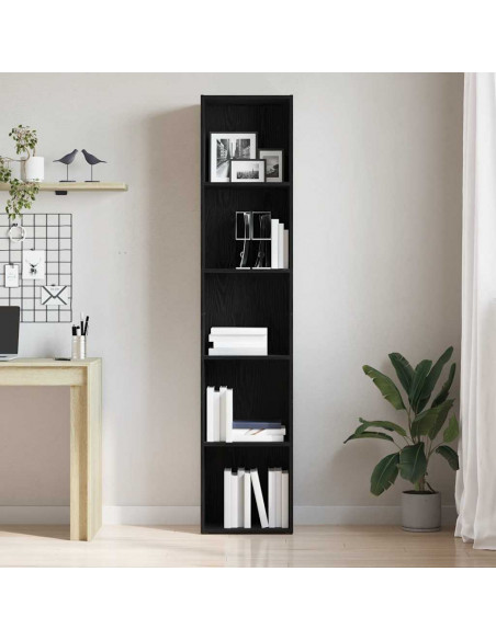 Libreria Rovere Nero 40x30x189 cm in Legno Multistrato