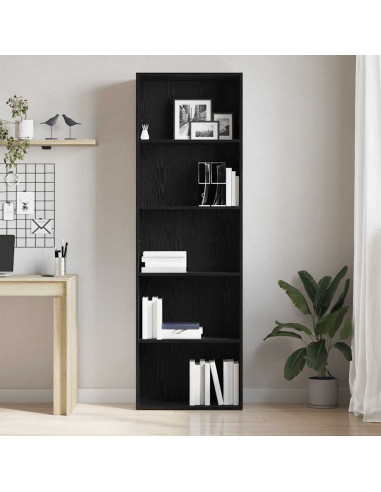 Libreria Rovere Nero 60x30x189 cm in Legno Multistrato