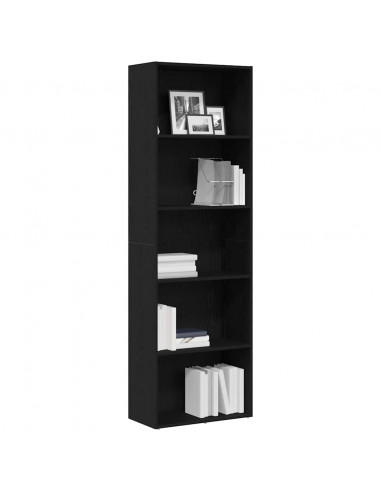 Libreria Rovere Nero 60x30x189 cm in Legno Multistrato