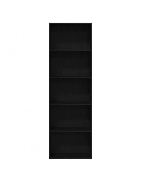 Libreria Rovere Nero 60x30x189 cm in Legno Multistrato