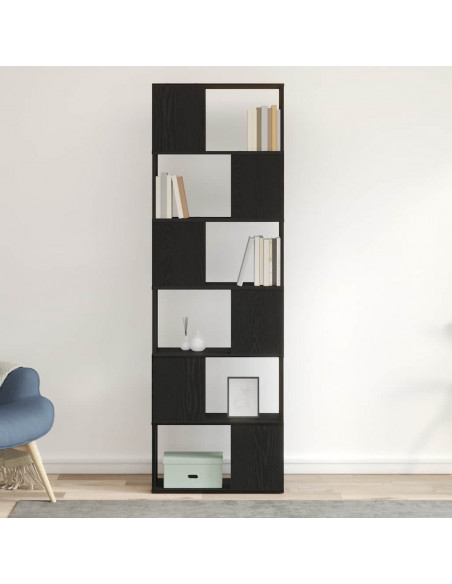 Libreria/Divisorio Rovere Nero 60x24x186 cm