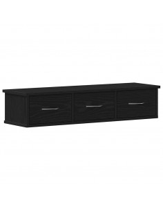 Mobile a Parete Rovere Nero 88x26x18,5 cm in Truciolato 2