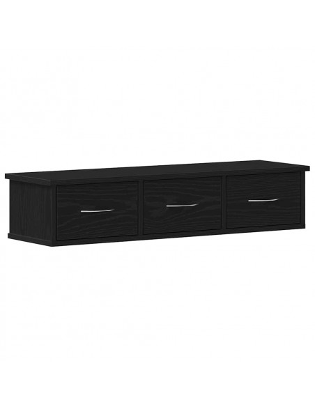 Mobile a Parete Rovere Nero 88x26x18,5 cm in Truciolato
