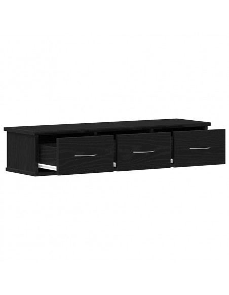 Mobile a Parete Rovere Nero 88x26x18,5 cm in Truciolato