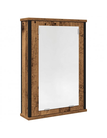Mobile Bagno con Specchio Legno Antico 42x12x60 cm Truciolato