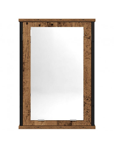 Mobile Bagno con Specchio Legno Antico 42x12x60 cm Truciolato