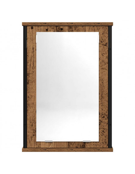 Mobile Bagno con Specchio Legno Antico 42x12x60 cm Truciolato