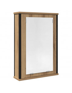 Mobile Bagno Specchio Rovere Artigianale 42x12x60 cm Truciolato 2