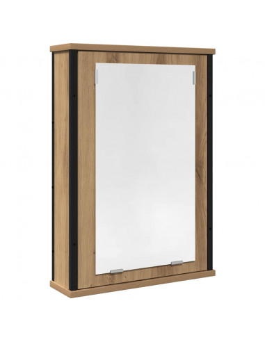 Mobile Bagno Specchio Rovere Artigianale 42x12x60 cm Truciolato