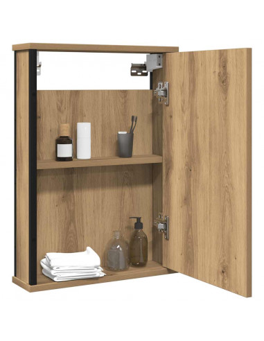 Mobile Bagno Specchio Rovere Artigianale 42x12x60 cm Truciolato