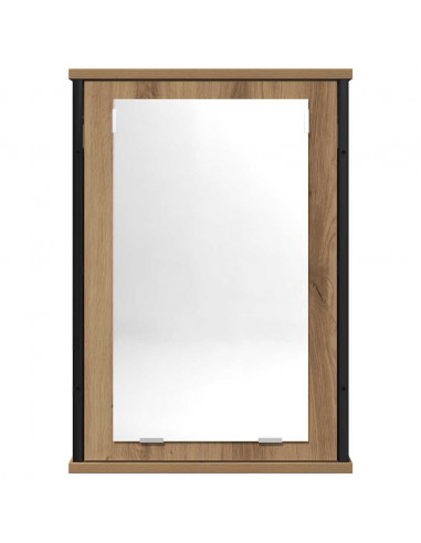 Mobile Bagno Specchio Rovere Artigianale 42x12x60 cm Truciolato