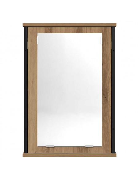 Mobile Bagno Specchio Rovere Artigianale 42x12x60 cm Truciolato
