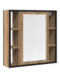 Mobile Bagno Specchio Rovere Artigianale 60x16x60 cm Truciolato 2