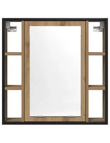 Mobile Bagno Specchio Rovere Artigianale 60x16x60 cm Truciolato