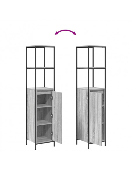 Mobile da Bagno con Ripiani Grigio Sonoma 36x35x165 cm