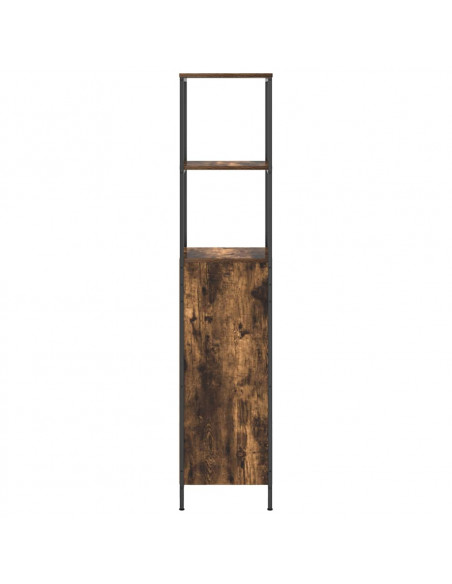 Mobile da Bagno con Ripiani Rovere Fumo 36x35x165 cm