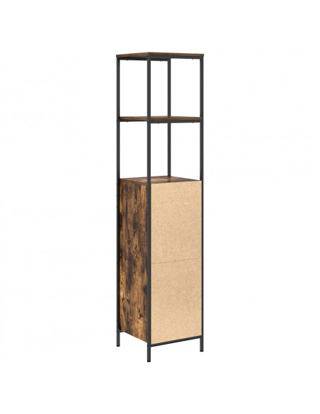 Mobile da Bagno con Ripiani Rovere Fumo 36x35x165 cm
