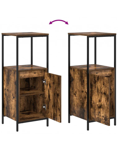 Mobile da Bagno con Ripiani Rovere Fumo 36x35x95 cm