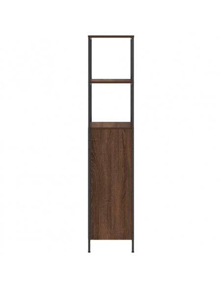 Mobile da Bagno con Ripiani Rovere Marrone 36x35x165 cm