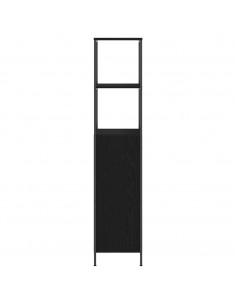 Mobile da Bagno con Ripiani Rovere Nero 36x35x165 cm 2