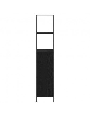 Mobile da Bagno con Ripiani Rovere Nero 36x35x165 cm