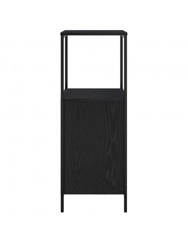 Mobile da Bagno con Ripiani Rovere Nero 36x35x95 cm