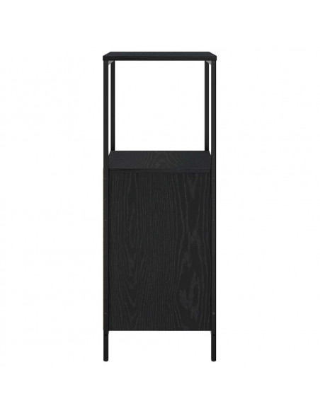 Mobile da Bagno con Ripiani Rovere Nero 36x35x95 cm