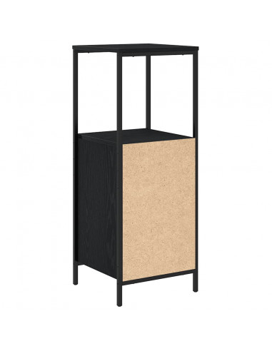 Mobile da Bagno con Ripiani Rovere Nero 36x35x95 cm