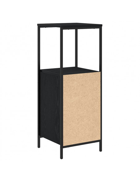 Mobile da Bagno con Ripiani Rovere Nero 36x35x95 cm