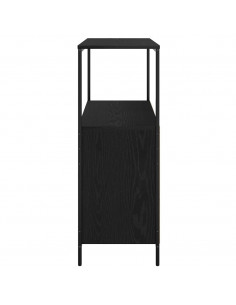 Mobile da Bagno con Ripiani Rovere Nero 76,5x35x95 cm 2