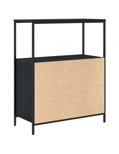 Mobile da Bagno con Ripiani Rovere Nero 76,5x35x95 cm