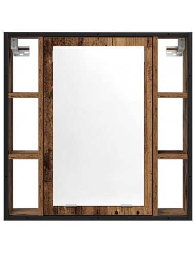 Mobile da Bagno con Specchio Legno Antico 60x16x60cm Truciolato